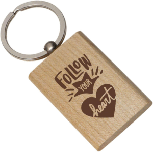 RECTANGLE SHAPE WOODEN KEYCHAIN