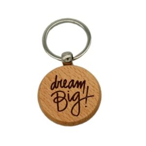 ROUND SHAPE WOODEN KEYCHAIN